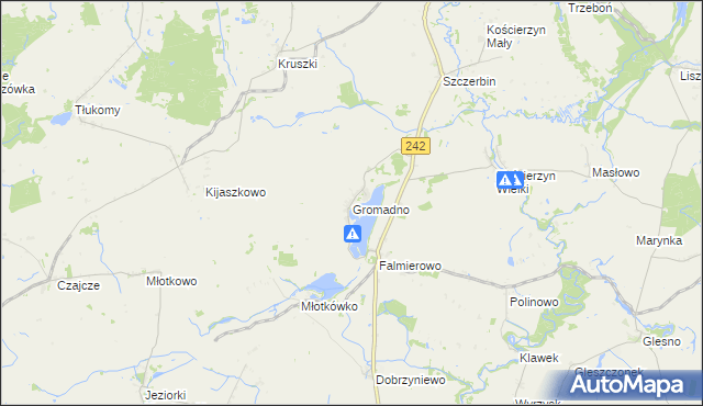 mapa Gromadno gmina Wyrzysk, Gromadno gmina Wyrzysk na mapie Targeo