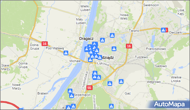 mapa Grudziądza, Grudziądz na mapie Targeo