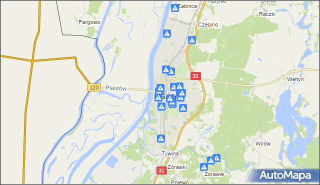 mapa Gryfino, Gryfino na mapie Targeo