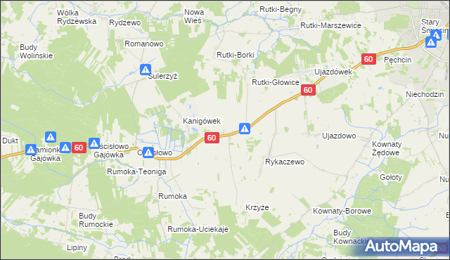 mapa Gumowo gmina Ciechanów, Gumowo gmina Ciechanów na mapie Targeo