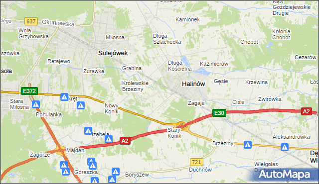 mapa Hipolitów gmina Halinów, Hipolitów gmina Halinów na mapie Targeo