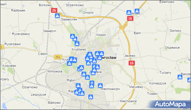 mapa Inowrocławia, Inowrocław na mapie Targeo
