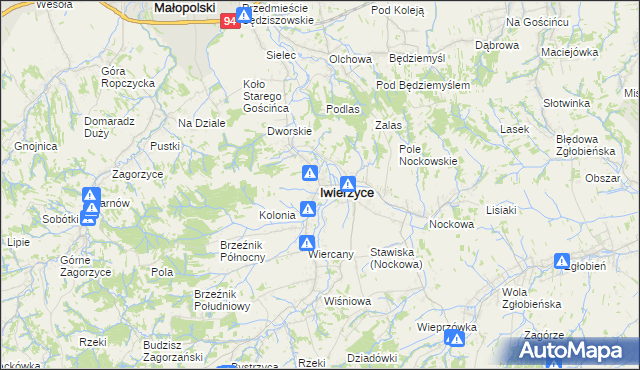 mapa Iwierzyce, Iwierzyce na mapie Targeo