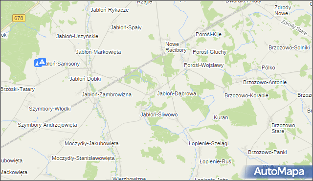 mapa Jabłoń-Dąbrowa, Jabłoń-Dąbrowa na mapie Targeo