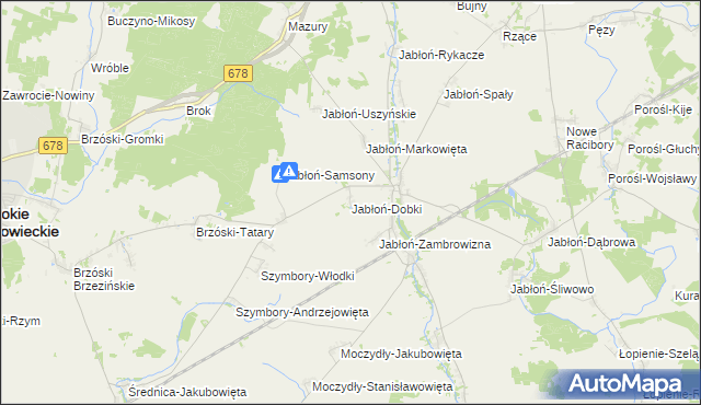 mapa Jabłoń-Dobki, Jabłoń-Dobki na mapie Targeo