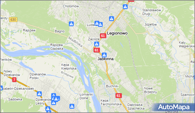 mapa Jabłonna powiat legionowski, Jabłonna powiat legionowski na mapie Targeo