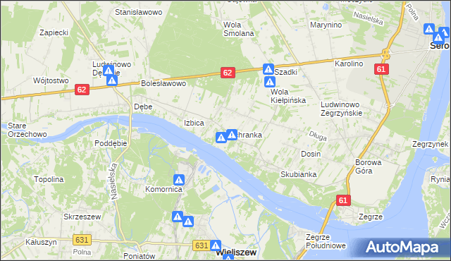 mapa Jachranka, Jachranka na mapie Targeo