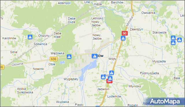 mapa Jadów, Jadów na mapie Targeo