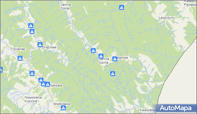 mapa Jamna Górna, Jamna Górna na mapie Targeo