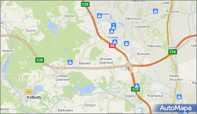 mapa Jankowo Gdańskie, Jankowo Gdańskie na mapie Targeo