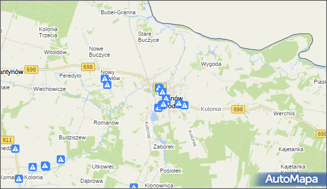 mapa Janów Podlaski, Janów Podlaski na mapie Targeo