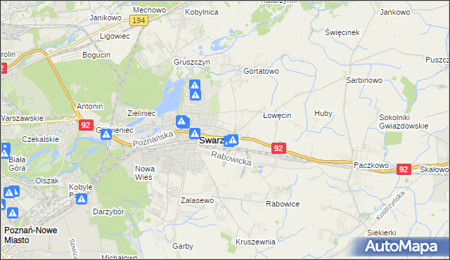 mapa Jasin gmina Swarzędz, Jasin gmina Swarzędz na mapie Targeo