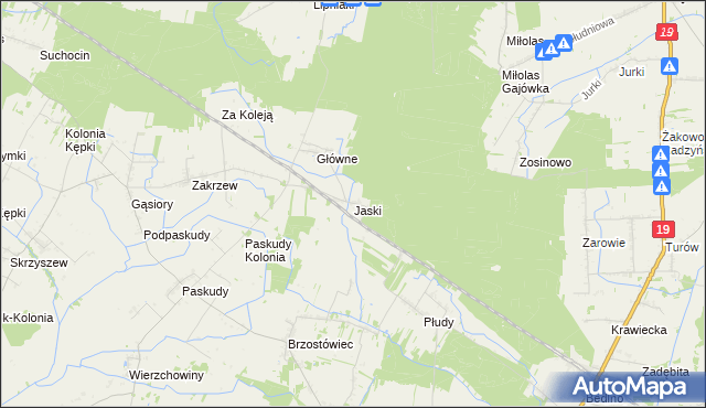 mapa Jaski gmina Radzyń Podlaski, Jaski gmina Radzyń Podlaski na mapie Targeo