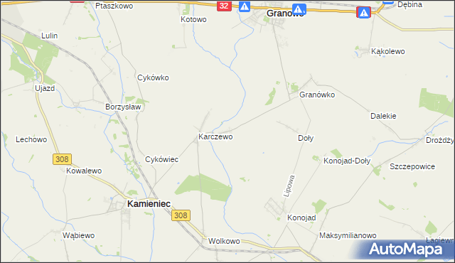 mapa Jaskółki gmina Kamieniec, Jaskółki gmina Kamieniec na mapie Targeo