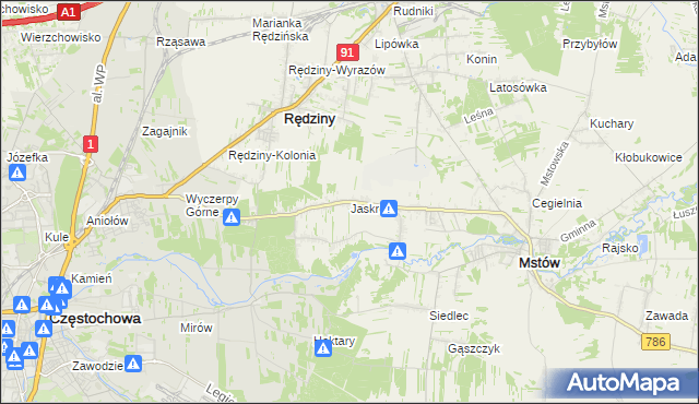 mapa Jaskrów, Jaskrów na mapie Targeo