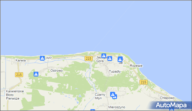 mapa Jastrzębia Góra, Jastrzębia Góra na mapie Targeo