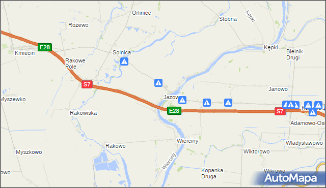 mapa Jazowa gmina Nowy Dwór Gdański, Jazowa gmina Nowy Dwór Gdański na mapie Targeo