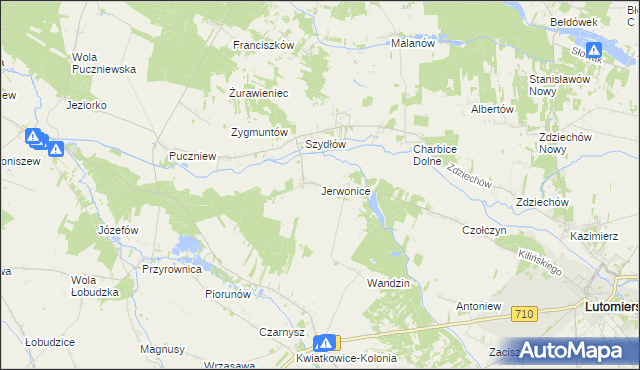 mapa Jerwonice, Jerwonice na mapie Targeo