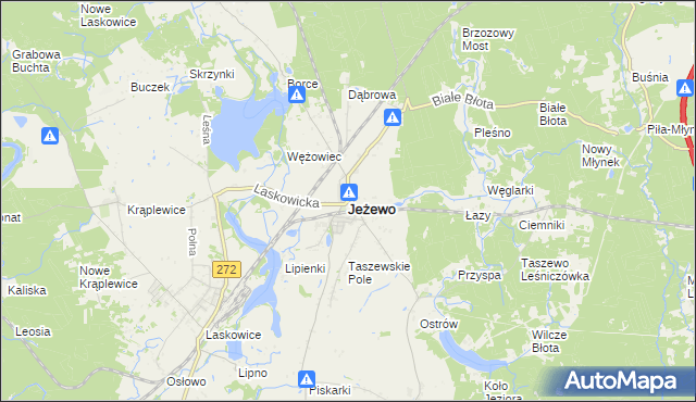mapa Jeżewo powiat świecki, Jeżewo powiat świecki na mapie Targeo