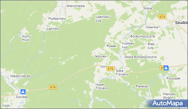 mapa Jeziorek gmina Szudziałowo, Jeziorek gmina Szudziałowo na mapie Targeo