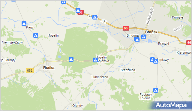 mapa Józefin Gajówka, Józefin Gajówka na mapie Targeo