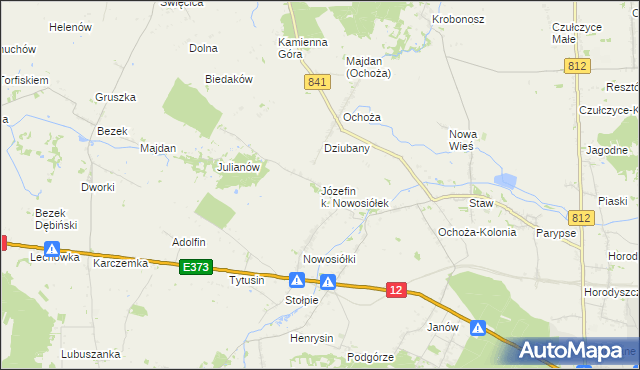 mapa Józefin k. Nowosiółek, Józefin k. Nowosiółek na mapie Targeo