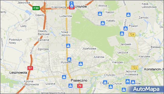 mapa Józefosław, Józefosław na mapie Targeo