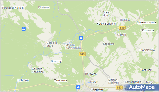 mapa Józefów Roztoczański, Józefów Roztoczański na mapie Targeo