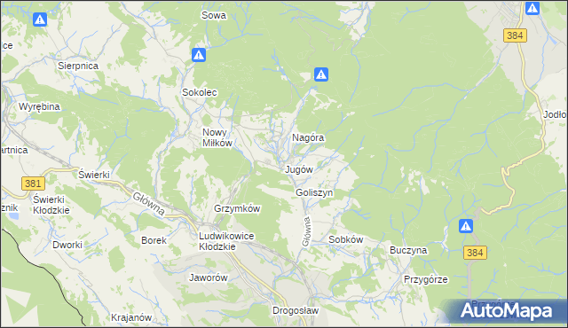 mapa Jugów, Jugów na mapie Targeo