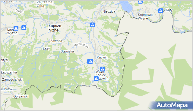 mapa Kacwin, Kacwin na mapie Targeo