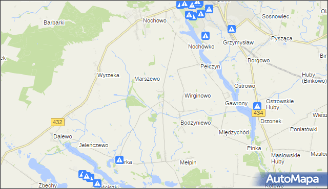 mapa Kadzewo, Kadzewo na mapie Targeo