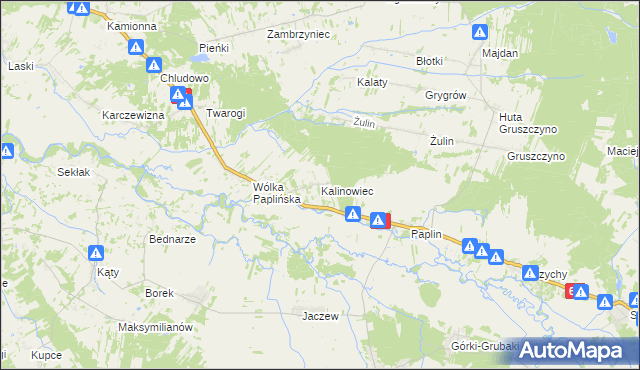 mapa Kalinowiec gmina Łochów, Kalinowiec gmina Łochów na mapie Targeo