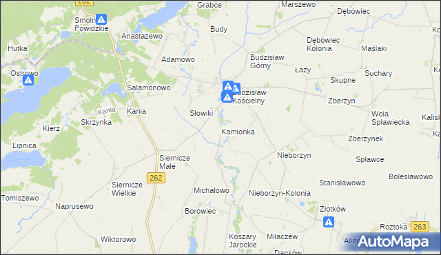 mapa Kamionka gmina Kleczew, Kamionka gmina Kleczew na mapie Targeo