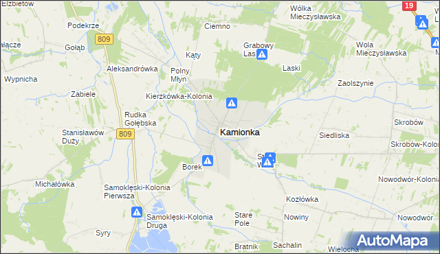 mapa Kamionka powiat lubartowski, Kamionka powiat lubartowski na mapie Targeo