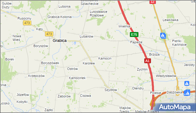 mapa Kamocin, Kamocin na mapie Targeo