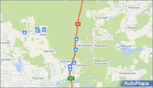 mapa Karczowiska, Karczowiska na mapie Targeo