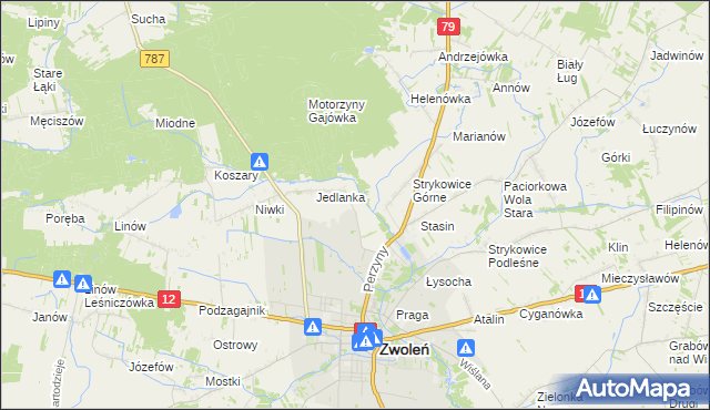mapa Karczówka gmina Zwoleń, Karczówka gmina Zwoleń na mapie Targeo