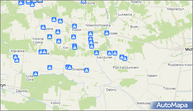 mapa Karczunek gmina Baranów, Karczunek gmina Baranów na mapie Targeo