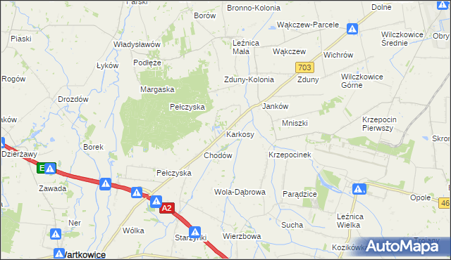 mapa Karkosy, Karkosy na mapie Targeo