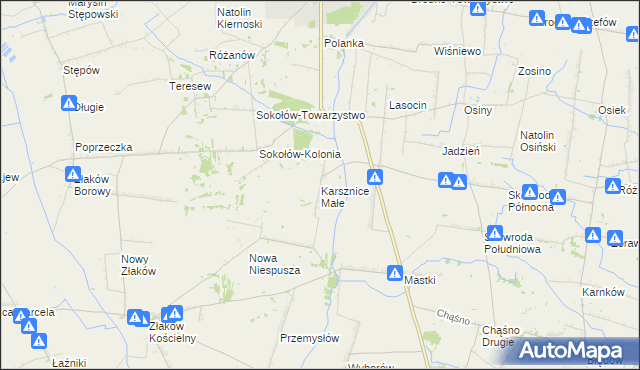 mapa Karsznice Małe, Karsznice Małe na mapie Targeo