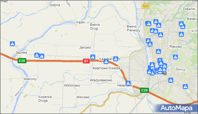 mapa Kazimierzowo gmina Elbląg, Kazimierzowo gmina Elbląg na mapie Targeo