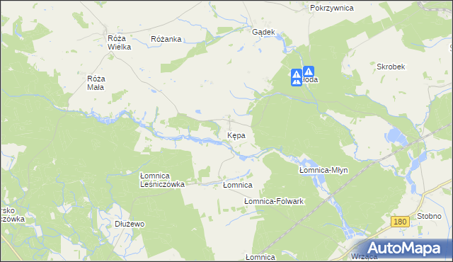 mapa Kępa gmina Trzcianka, Kępa gmina Trzcianka na mapie Targeo