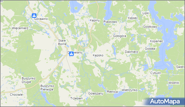 mapa Kępsko gmina Bobolice, Kępsko gmina Bobolice na mapie Targeo