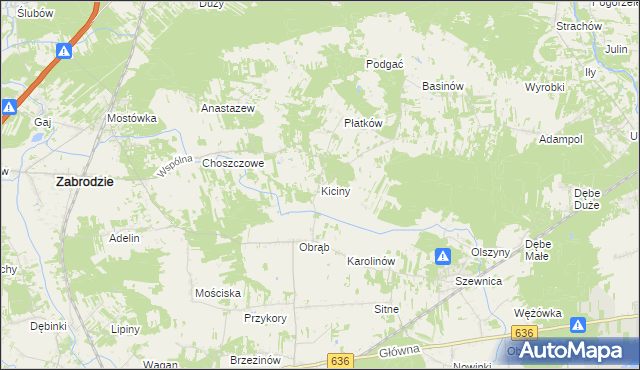 mapa Kiciny, Kiciny na mapie Targeo