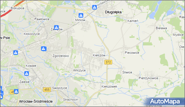 mapa Kiełczów, Kiełczów na mapie Targeo