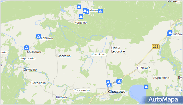 mapa Kierzkowo gmina Choczewo, Kierzkowo gmina Choczewo na mapie Targeo