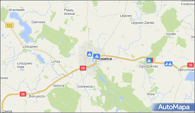 mapa Kisielice, Kisielice na mapie Targeo