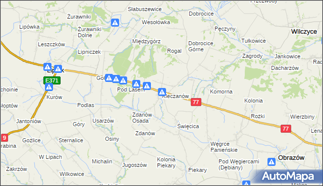 mapa Kleczanów, Kleczanów na mapie Targeo