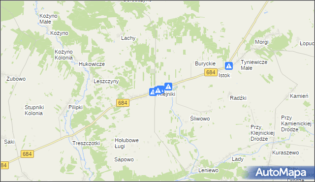 mapa Klejniki, Klejniki na mapie Targeo