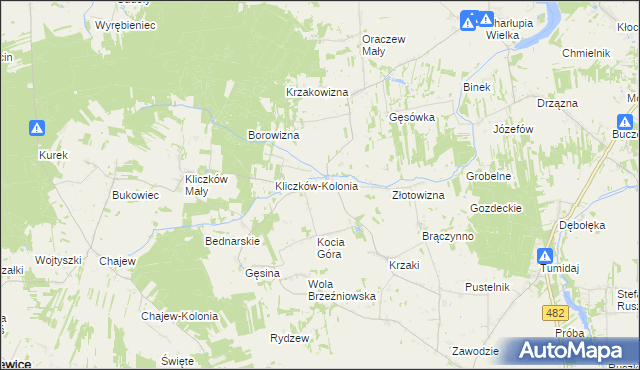 mapa Kliczków Wielki, Kliczków Wielki na mapie Targeo